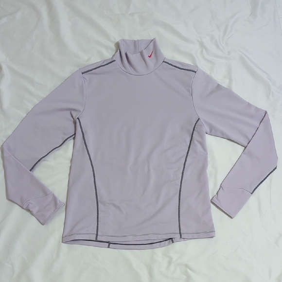 Nike Pro Dri-Fit Mock-Neck Long-Sleeve Top, Color Purple Size L (Kids) - Picture 1 of 14